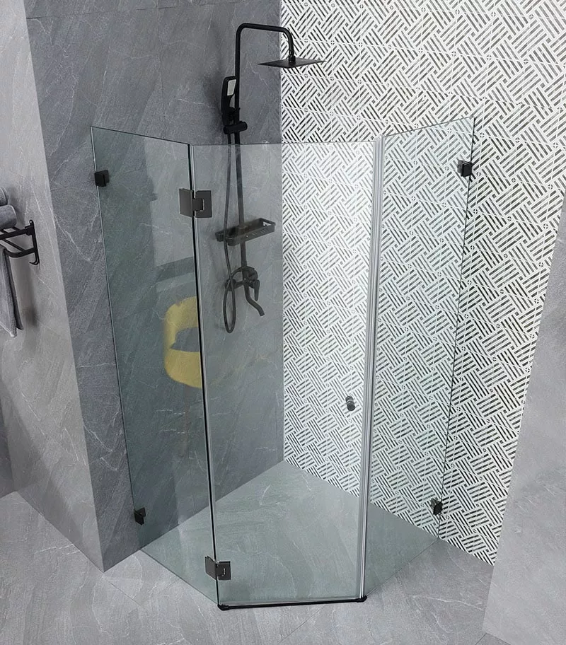 Diamond Gunmetal Grey Frameless Shower Screen 900mm To 1100mm