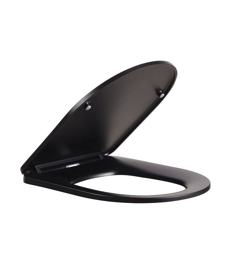 Reno 1064 Slim Toilet Seat Black Open View
