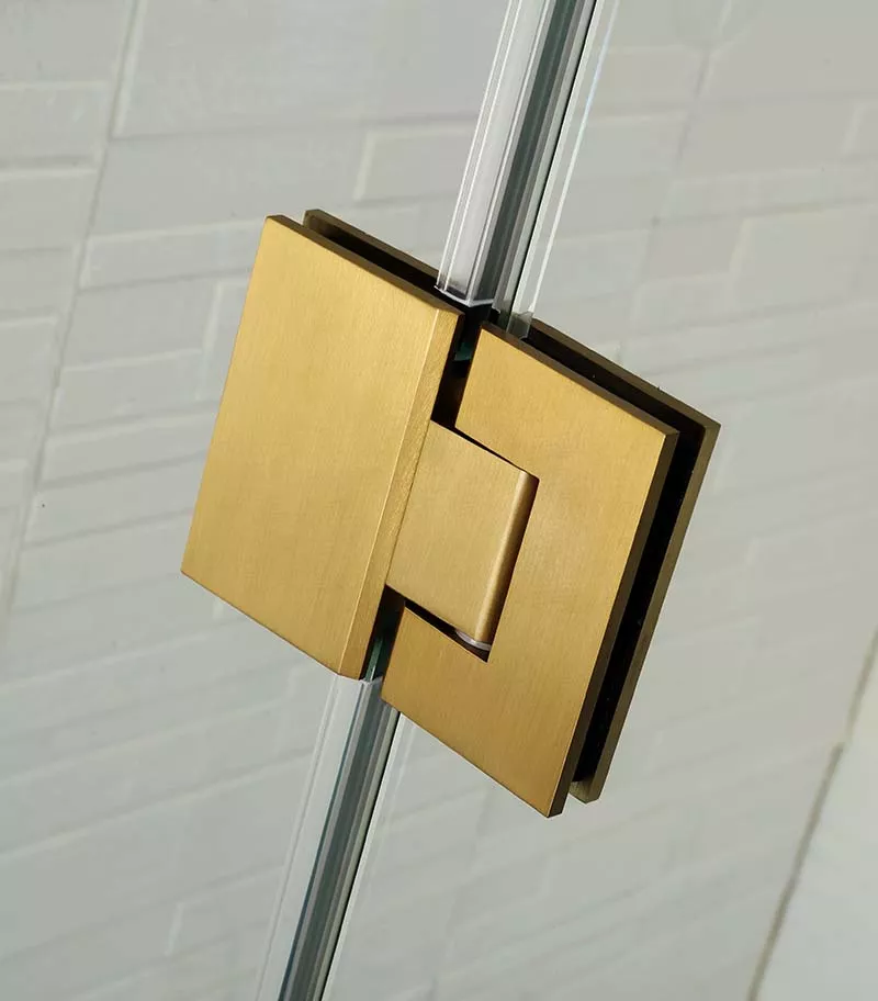 Frameless Shower Screen Brushed Gold Hinges Frameless Shower Screen Brushed Gold Hinges