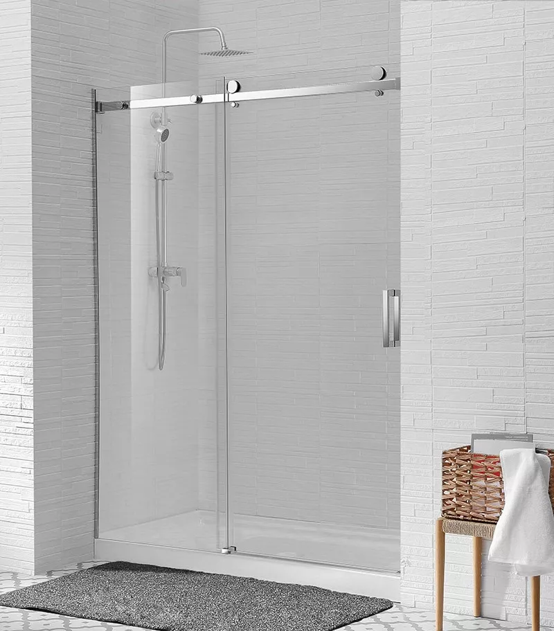 870-2500mm Chrome Frameless Wall To Wall Shower Screen