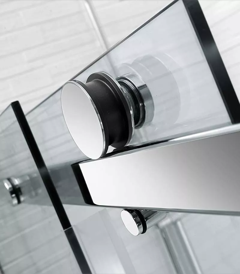 Square / L Shape Sliding Door Chrome Frameless Shower Screen Top View Square / L Shape Sliding Door Chrome Frameless Shower Screen Top View
