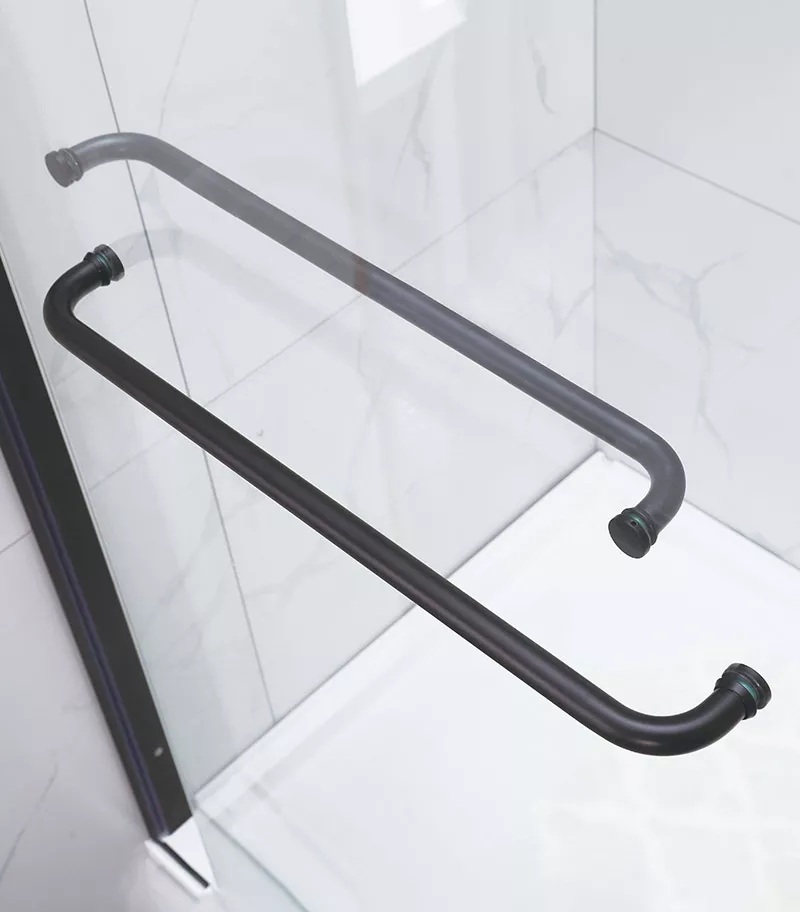 Matt Black By-Passing Doors Frameless Wall To Wall Shower Screen Handle Matt Black By-Passing Doors Frameless Wall To Wall Shower Screen Handle