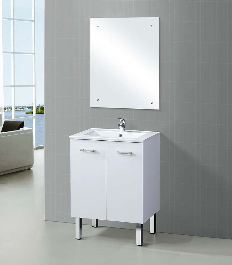 Reno 2 Ceramic Top 600mm Freestanding Vanity - Gloss White