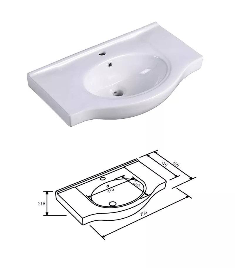 Reno 750mm Semi-recessed Freestanding Vanity With Ceramic Top - Gloss White Ceramic Top Reno 750mm Semi-recessed Freestanding Vanity With Ceramic Top - Gloss White Ceramic Top