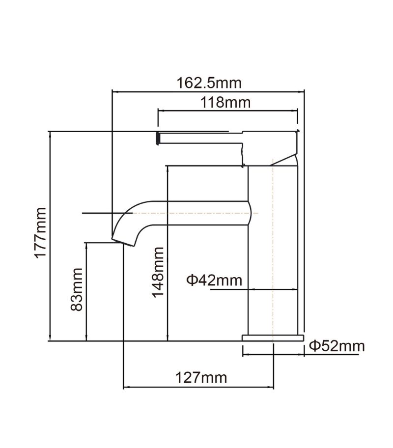 Lucid Short Basin Mixer - Specification