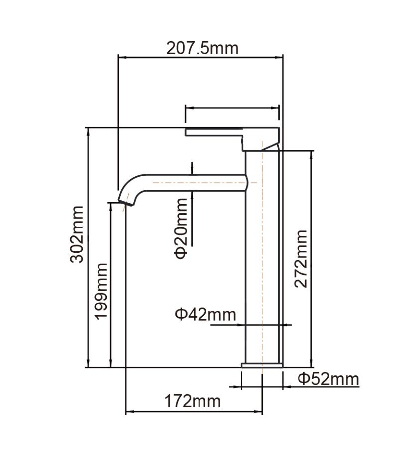 Lucid Tall Basin Mixer - Specification