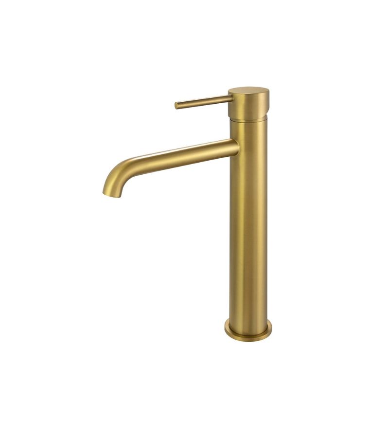 Lucid Tall Basin Mixer - Brushed Brass