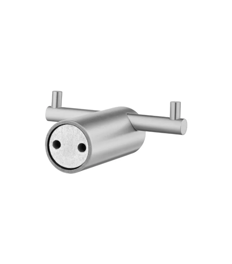 Lucid Pin Double Robe Hook - Brushed Nickel Backview