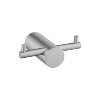 Lucid Pin Double Robe Hook - Brushed Nickel