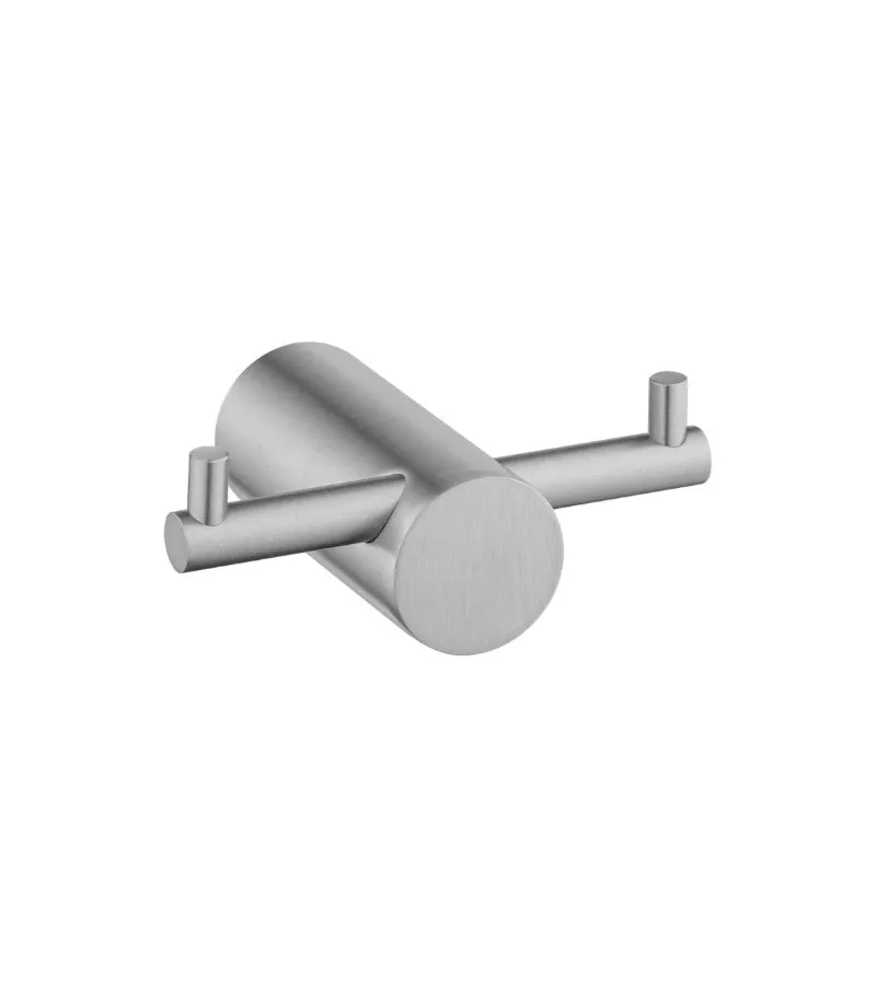 Lucid Pin Double Robe Hook - Brushed Nickel