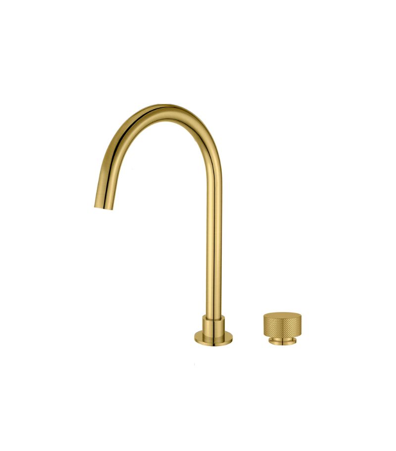 Aqua Moon Two-Piece Basin Mixer - Brushed Brass