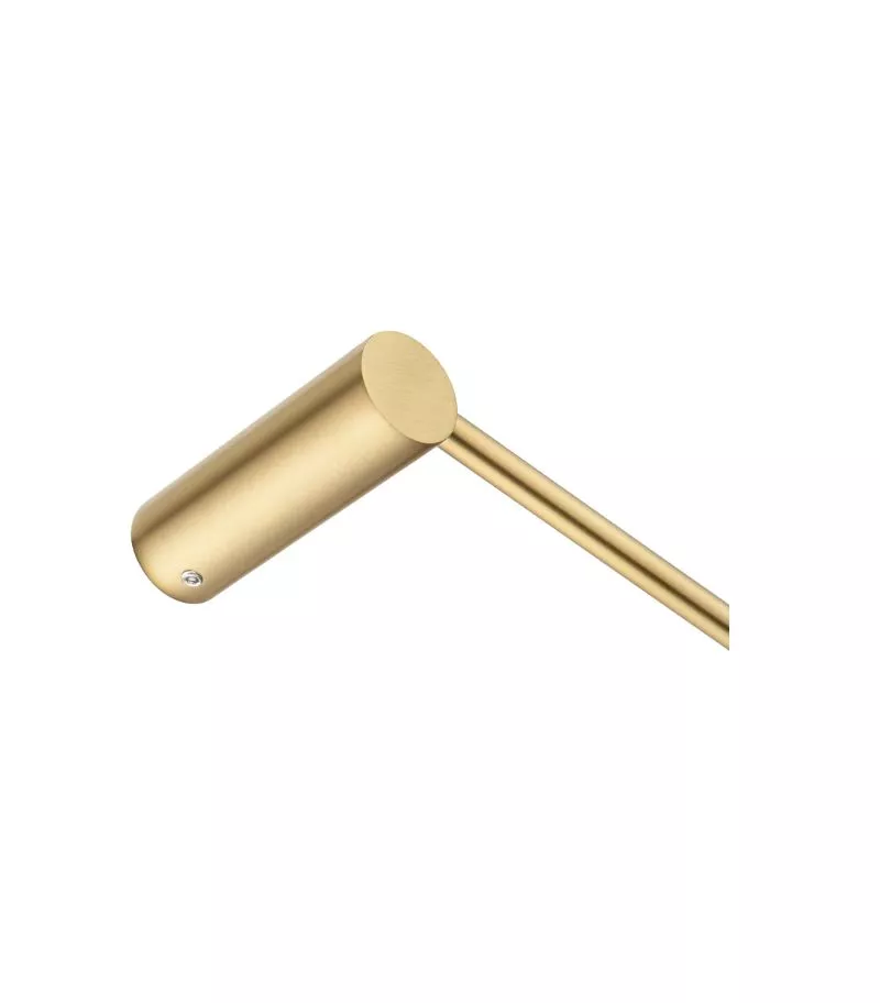 Lucid Pin 600mm Single Towel Rail - Brushed Brass Sideview