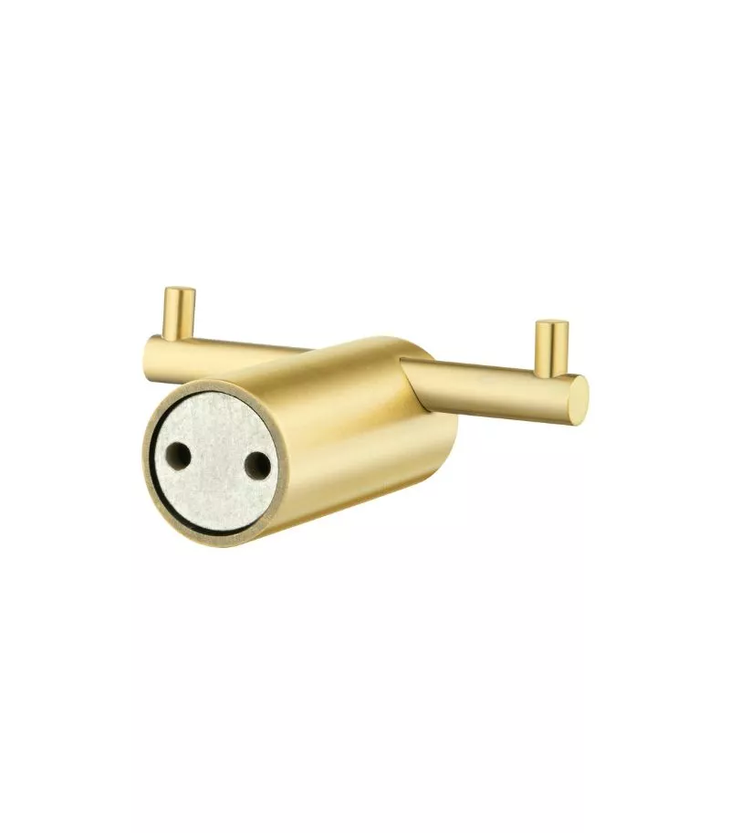 Lucid Pin Double Robe Hook - Brushed Brass