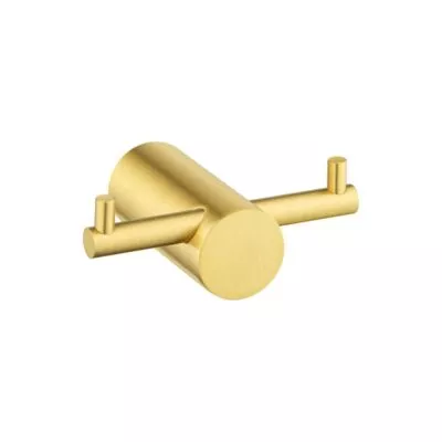Lucid Pin Double Robe Hook - Brushed Brass