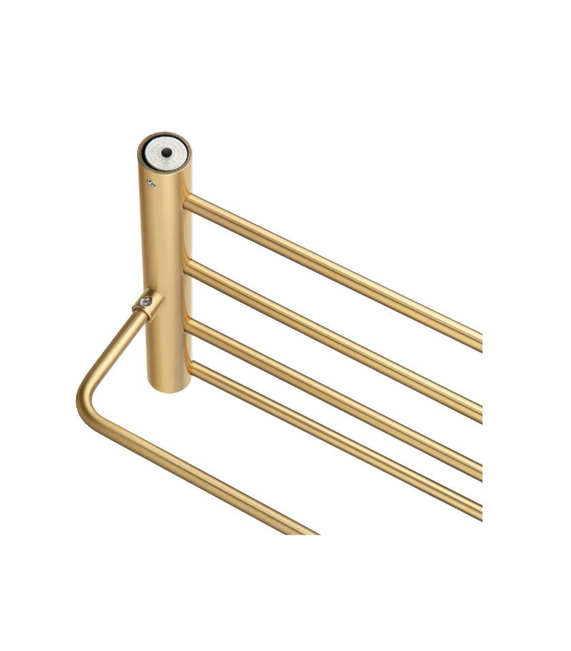 Lucid Pin 600mm Towel Rack - Brushed Brass Bottom View