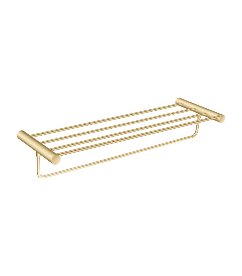 Lucid Pin 600mm Towel Rack - Brushed Brass