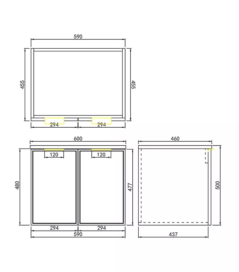 Madura 600mm Wall Hung Vanity - Specification