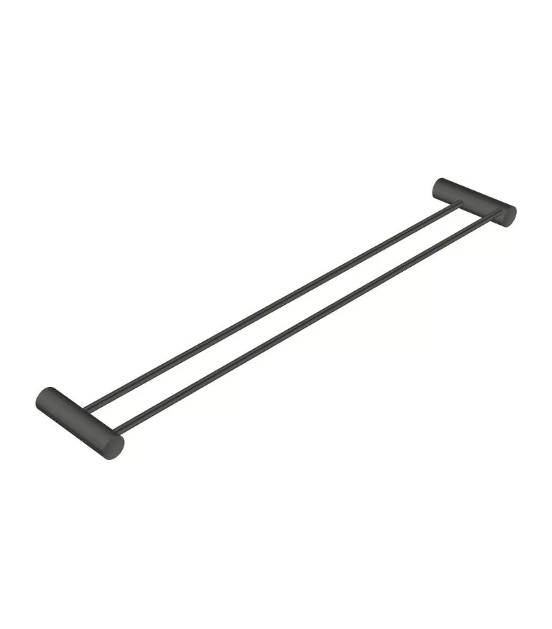 Lucid Pin 600mm Double Towel Rail - Gunmetal