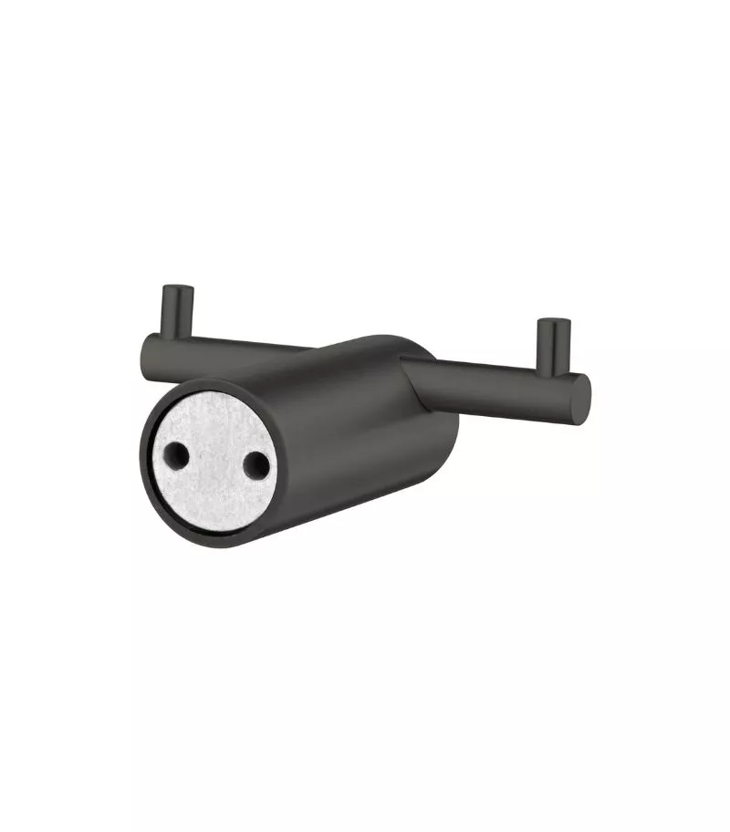 Lucid Pin Double Robe Hook - Gunmetal Backview