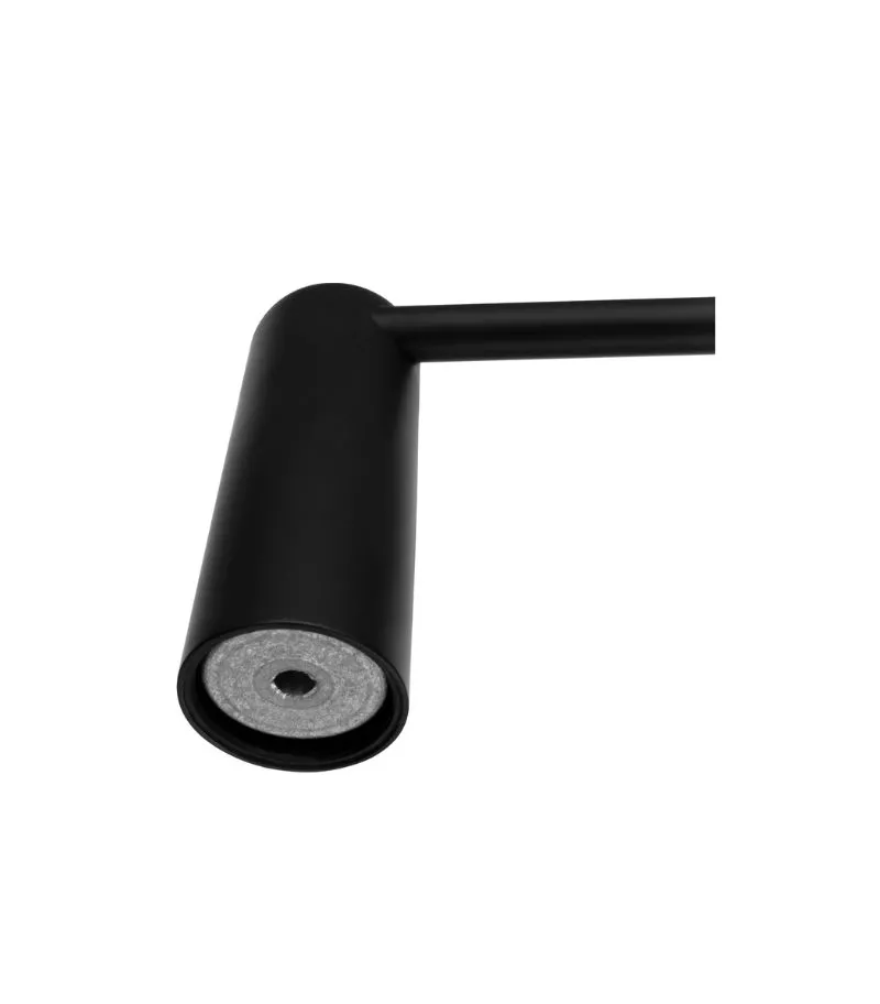 Lucid Pin 600mm Single Towel Rail - Matt Black Backview