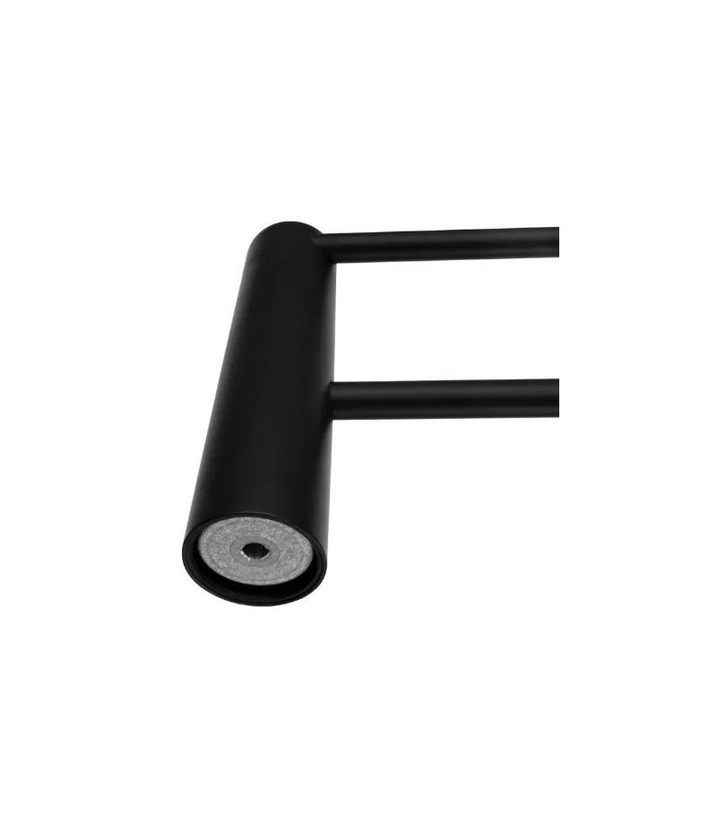 Lucid Pin 600mm Double Towel Rail - Matt Black Backview