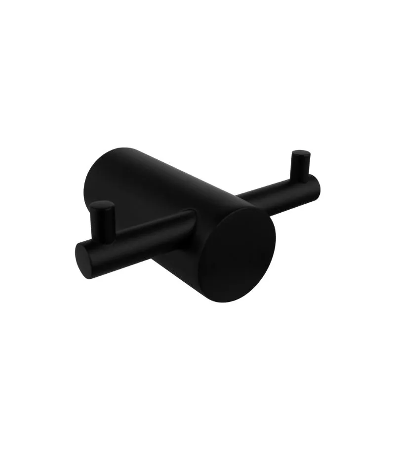 Lucid Pin Double Robe Hook - Matt Black