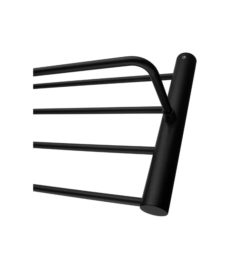 Lucid Pin 600mm Towel Rack - Matt Black Bottom View