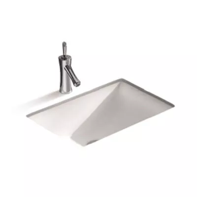 455 x 325x 180mm Rectangle Undermount Ceramic Basin - Gloss White