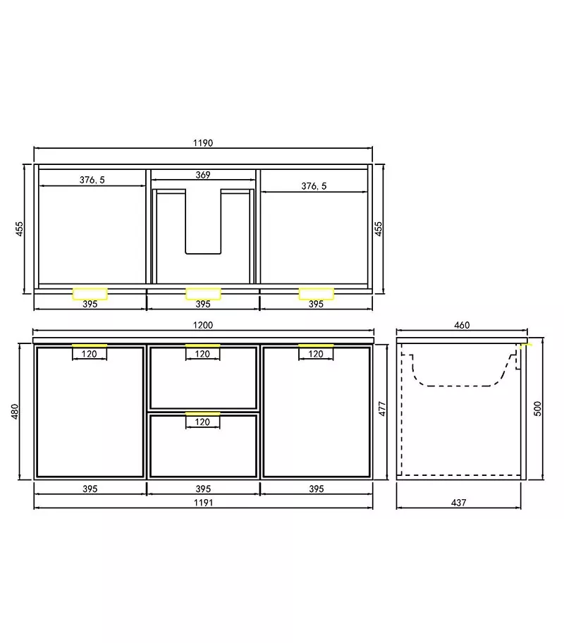 Madura 1200mm Wall Hung Vanity Specification Madura 1200mm Wall Hung Vanity Specification
