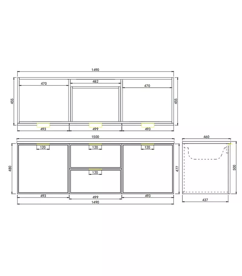 Madura 1200mm Wall Hung Vanity Specification Madura 1200mm Wall Hung Vanity Specification