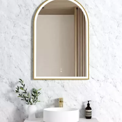 Archie 900mm x 600mm Gold Metal Framed LED Mirror