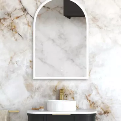 Archie 900mm x 600mm White Metal Framed LED Mirror