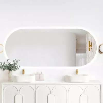 Noosa 750mm x 1800mm Frameless Oval LED Mirror
