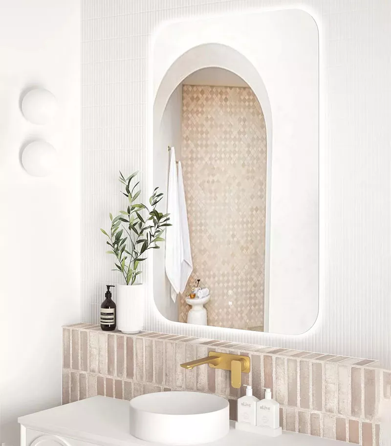 Newport 750mm x 1200mm Frameless Square LED Mirror Vertiical View