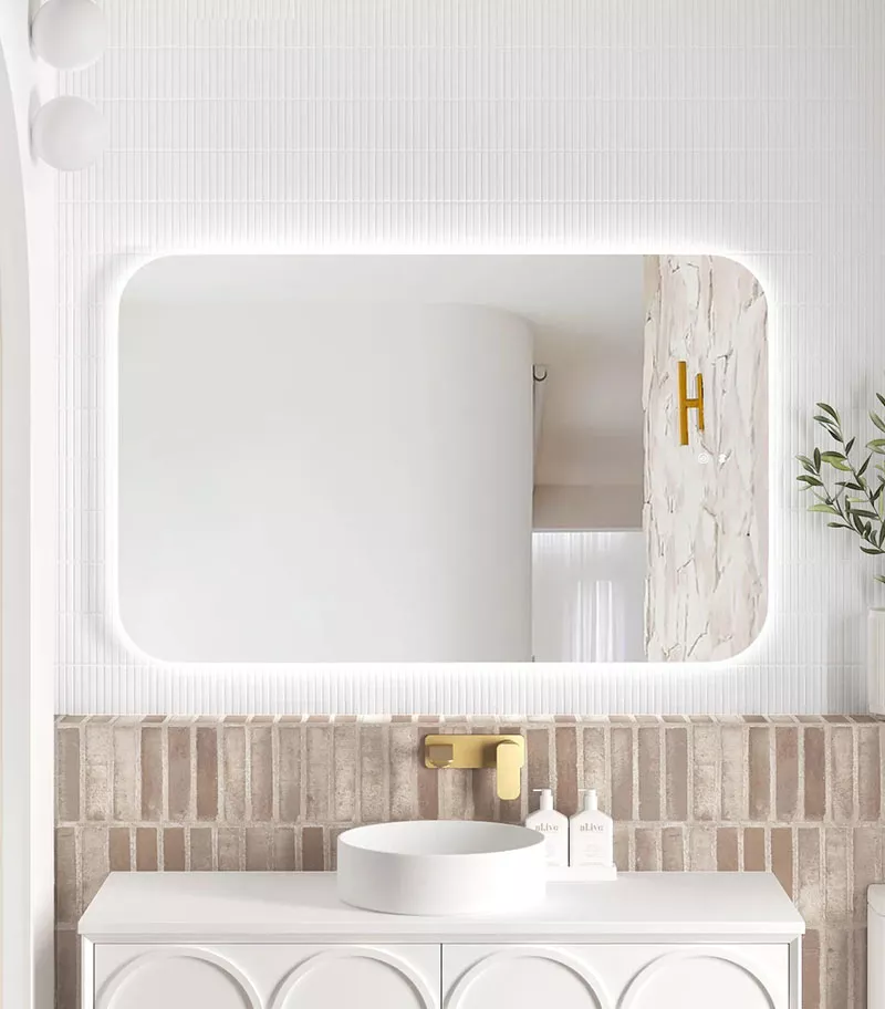 Newport 750mm x 1200mm Frameless Square LED Mirror