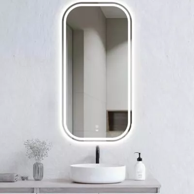 Newport 450mm x 900mm Frameless Square LED Mirror