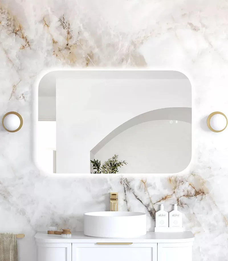 Newport 600mm x 900mm Frameless Square LED Mirror