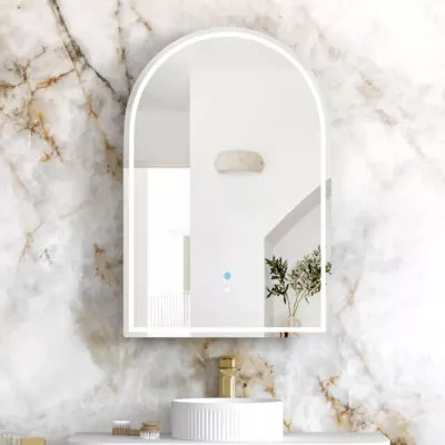 LED Archie 900mm x 600mm Matt White Shaving Cabinet