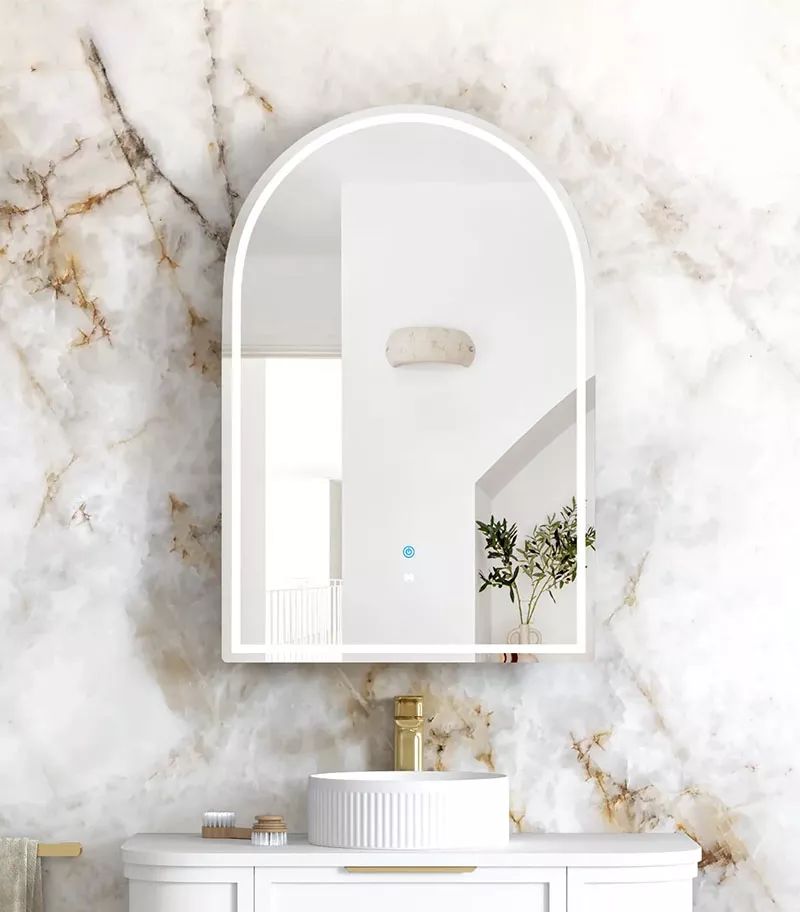 LED Archie 900mm x 600mm Matt White Shaving Cabinet