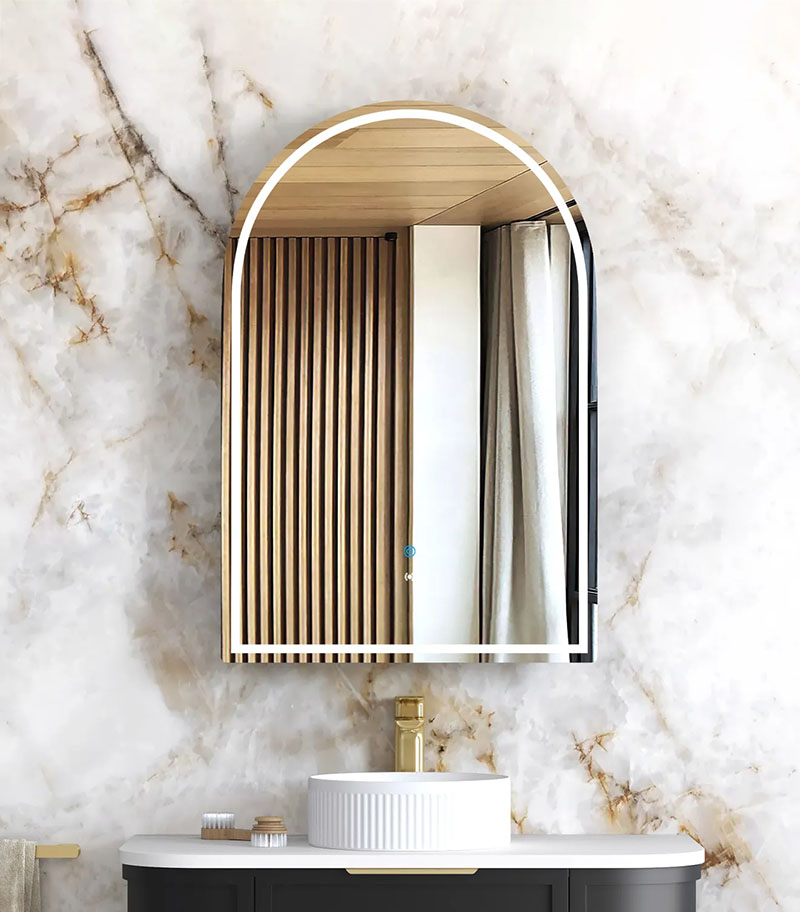 LED Archie 900mm x 600mm Black Oak Shaving Cabinet