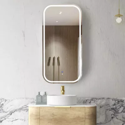 LED Newport 450mm x 900mm Natural Oak Shaving Cabinet