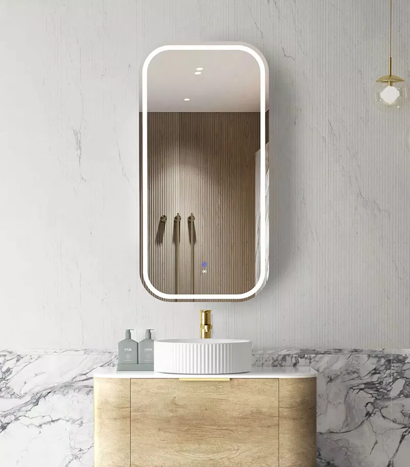 LED Newport 450mm x 900mm Natural Oak Shaving Cabinet