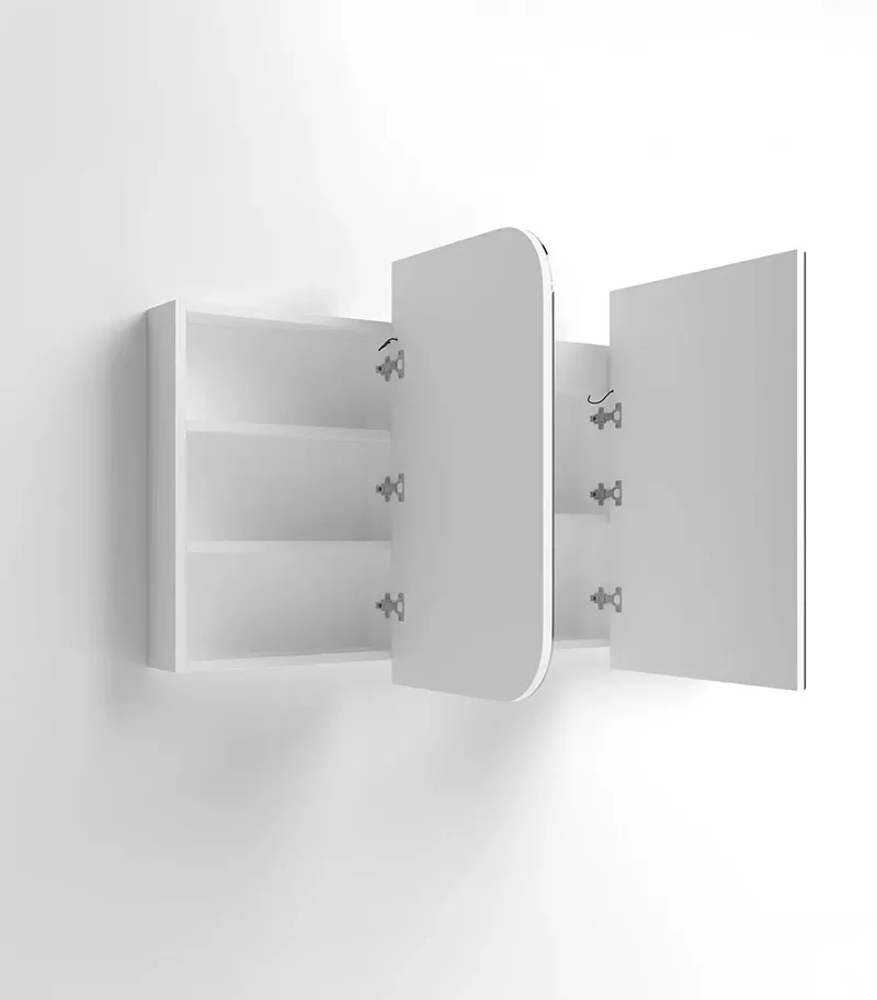 LED Newport 1500mm x 750mm Matt White Shaving Cabinet left view LED Newport 1500mm x 750mm Matt White Shaving Cabinet left view