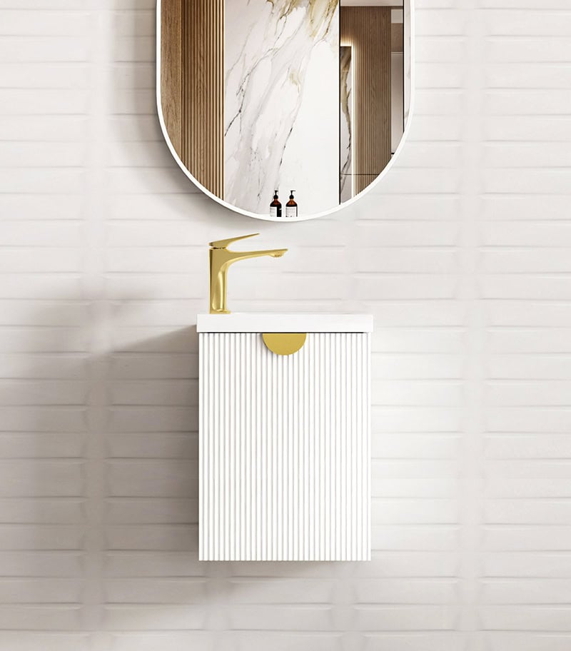 Space Saver 400mm Ensuite Wall Hung Vanity - Matt White
