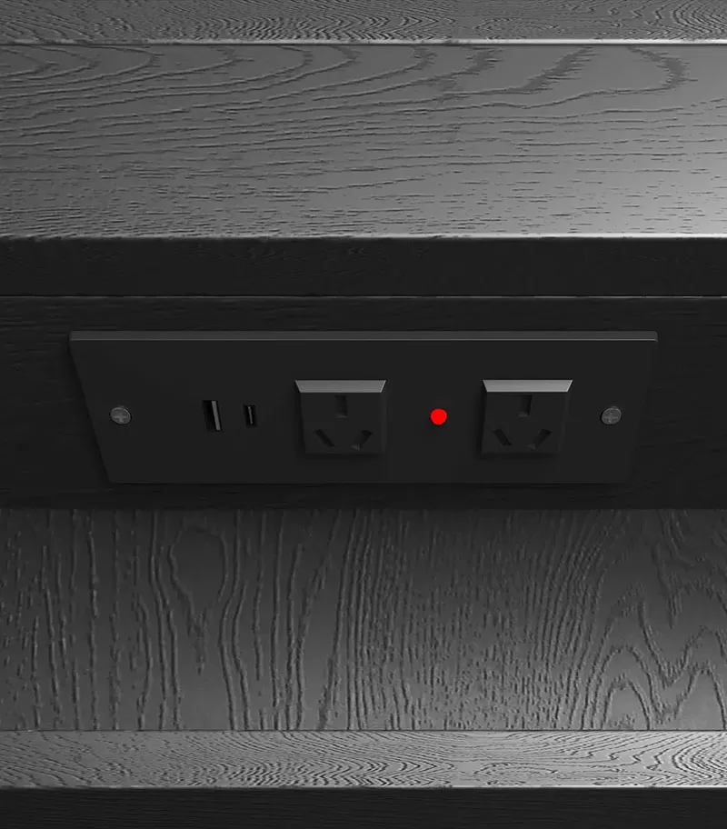 Shaving Cabinet Black Back Plug detail Shaving Cabinet Black Back Plug detail