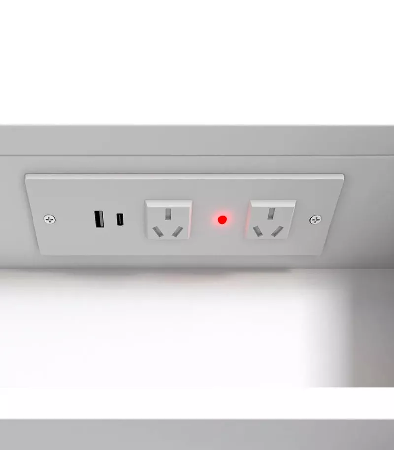 Shaving Cabinet White Back Plug detail
