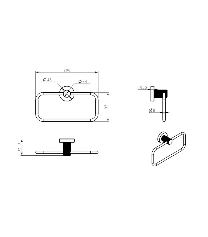 IKON Linie Towel Ring Specification