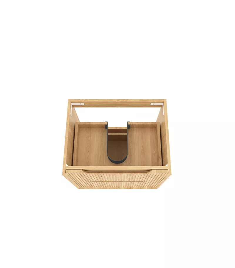 Byron Fluted Woodland Oak 600mm Wall Hung Vanity interior Byron Fluted Woodland Oak 600mm Wall Hung Vanity interior