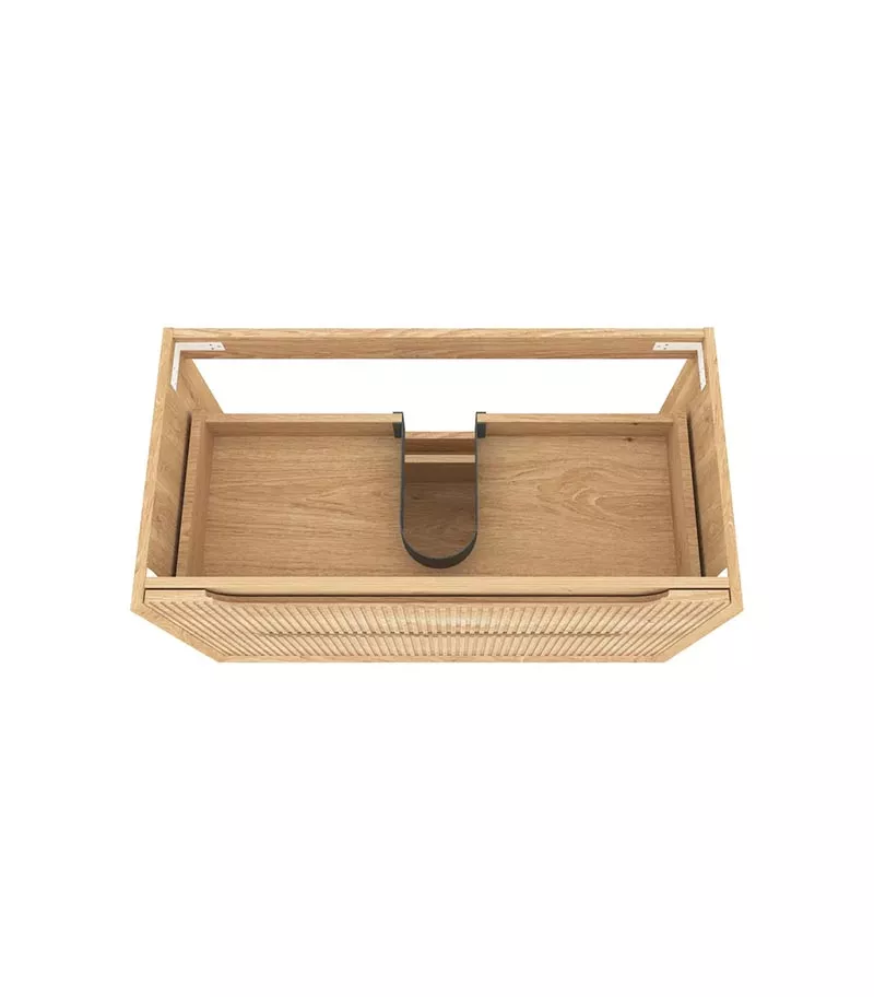Byron Fluted Woodland Oak 900mm Wall Hung Vanity Interior Byron Fluted Woodland Oak 900mm Wall Hung Vanity Interior