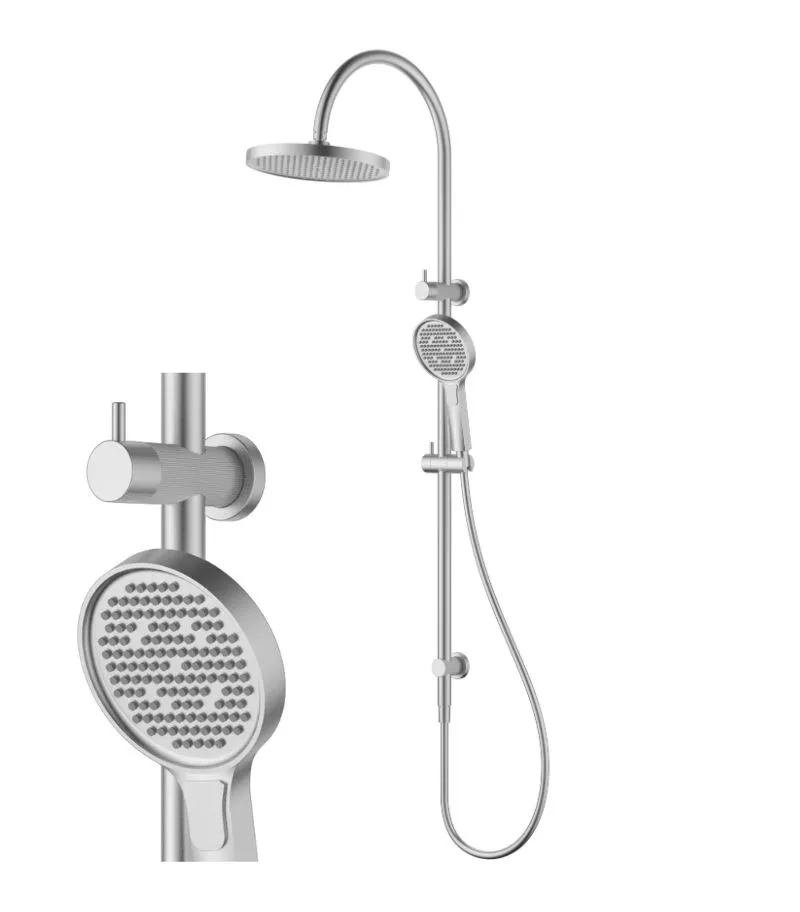 Linie Twin Shower On Rail - Brushed Nickel